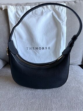 The Horse Friday Bag Black Leather Crescent Hobo Shoulder Bag NWT